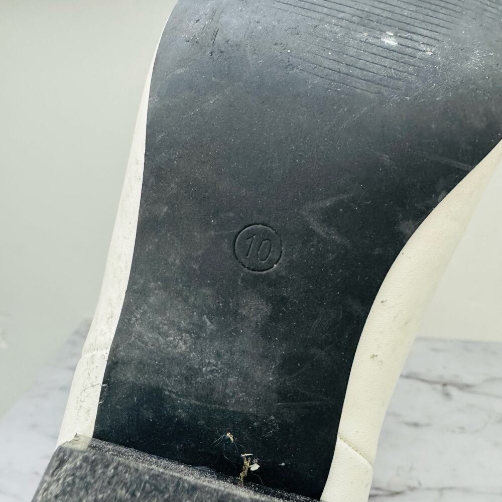 Lulus White Leather Ankle Booties Women’s Size 10 - Picture 9 of 11